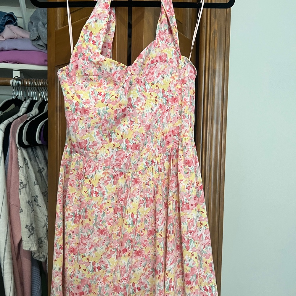 Emory Park Strapless Dress - Pink and Yellow Floral